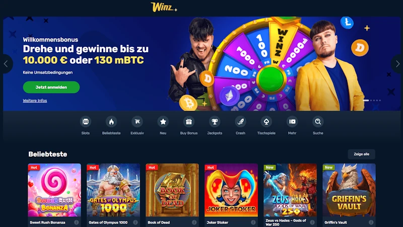 Winz Casino – Wheel of Winz jopa 10 000€ ilman kierrätystä
