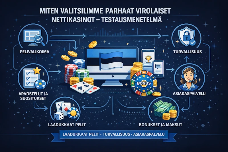 Miten valitsimme parhaat virolaiset nettikasinot – testausmenetelmä